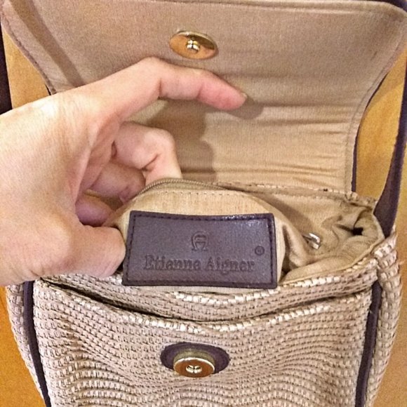 Etienne Aigner Mini Straw Crossbody Bag - Picture 6 of 10